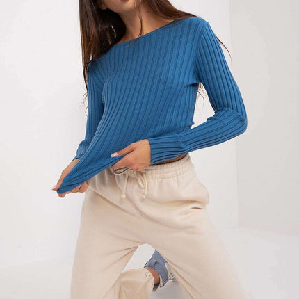 Elegant Ribbed Knit Sweater for Women