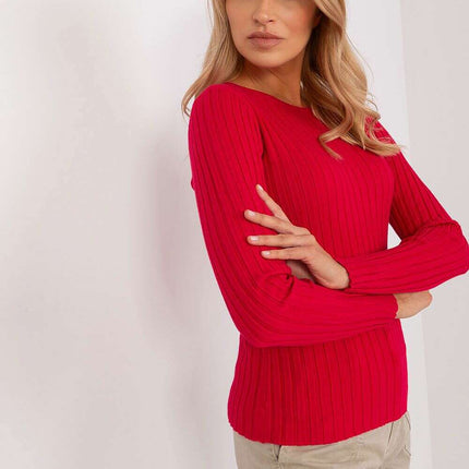 Elegant Ribbed Knit Sweater for Women