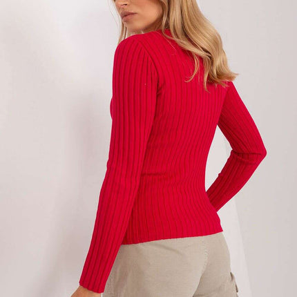 Elegant Ribbed Knit Sweater for Women