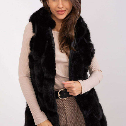 Elegant Hooded Faux Fur Vest for Stylish Warmth