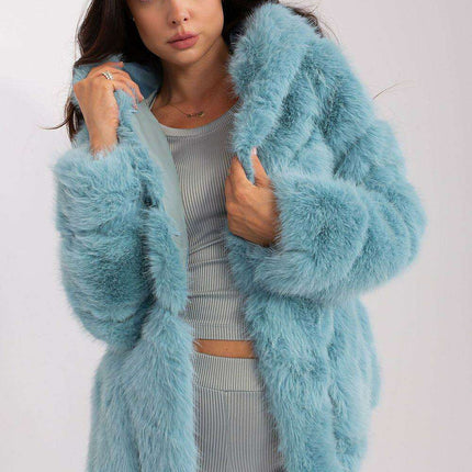 Chic Hooded Faux Fur Jacket