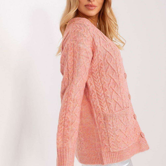 Chic V-Neck Knit Cardigan with Customizable Buttons
