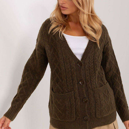 Chic V-Neck Knit Cardigan with Customizable Buttons