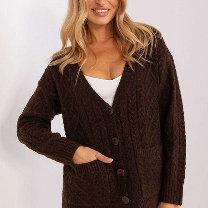 Chic V-Neck Knit Cardigan with Customizable Buttons