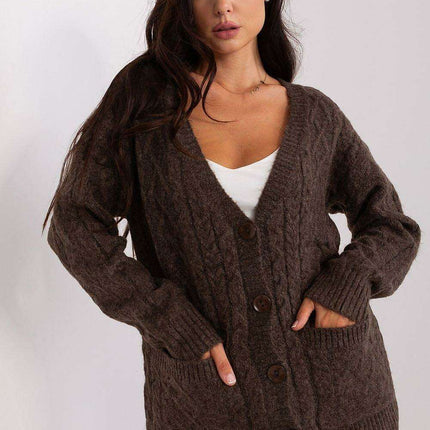 Chic V-Neck Knit Cardigan with Customizable Buttons