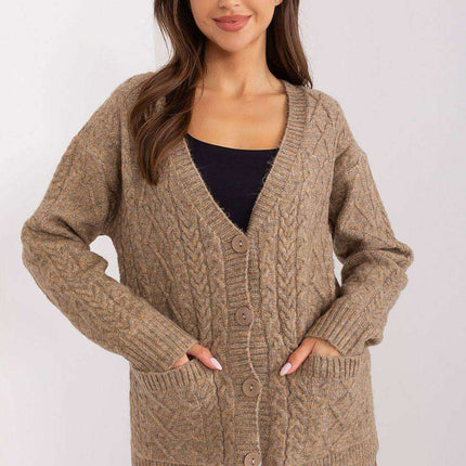 Chic V-Neck Knit Cardigan with Customizable Buttons