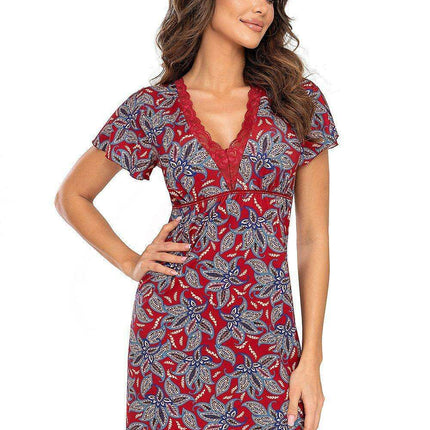 Burgundy Elegance Lace Nightshirt by Donna