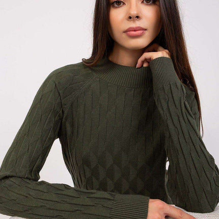 Variegated Textured Knit Jumper with Classic Round Neck