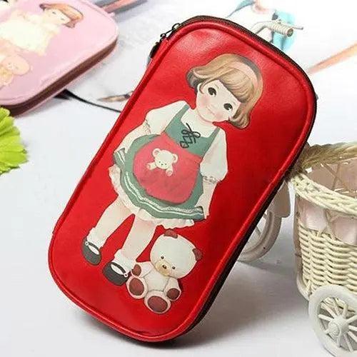 Chic Cartoon Doll Girl Cosmetic Travel Pouch