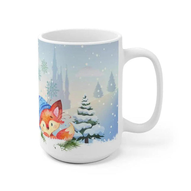 Charming Fox Holiday Mug: Whimsical Cup for Joyous Sips