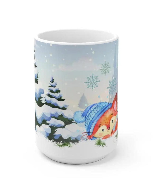 Charming Fox Holiday Mug: Whimsical Cup for Joyous Sips