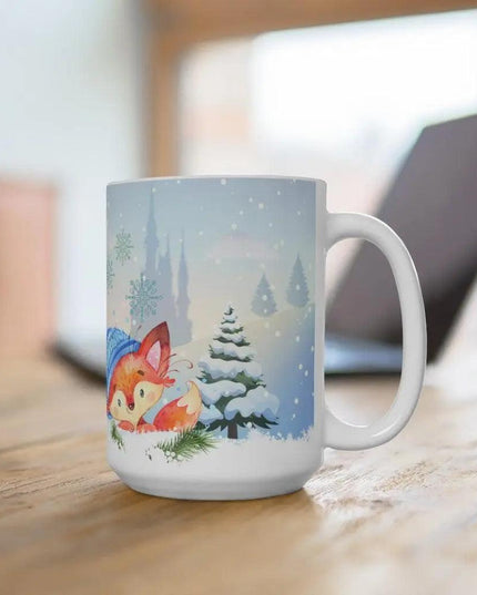 Charming Fox Holiday Mug: Whimsical Cup for Joyous Sips