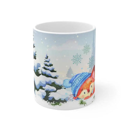 Charming Fox Holiday Mug: Whimsical Cup for Joyous Sips
