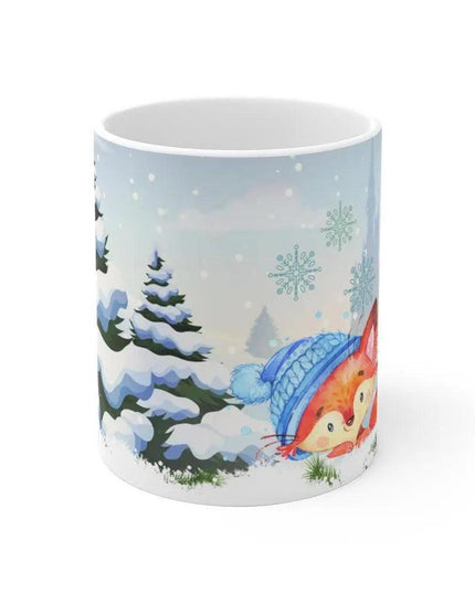 Charming Fox Holiday Mug: Whimsical Cup for Joyous Sips