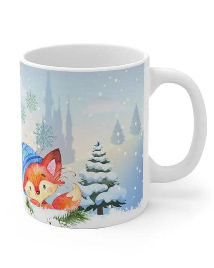 Charming Fox Holiday Mug: Whimsical Cup for Joyous Sips