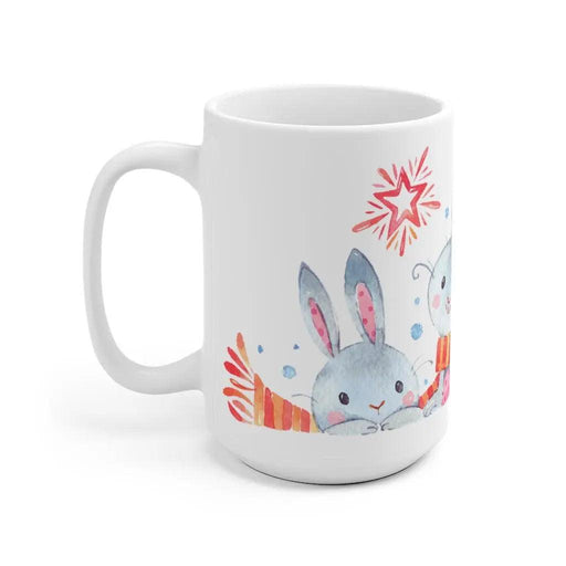 Festive Christmas Bunny Ceramic Mug