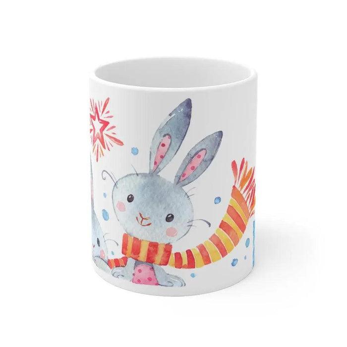 Festive Christmas Bunny Coffee Mug
