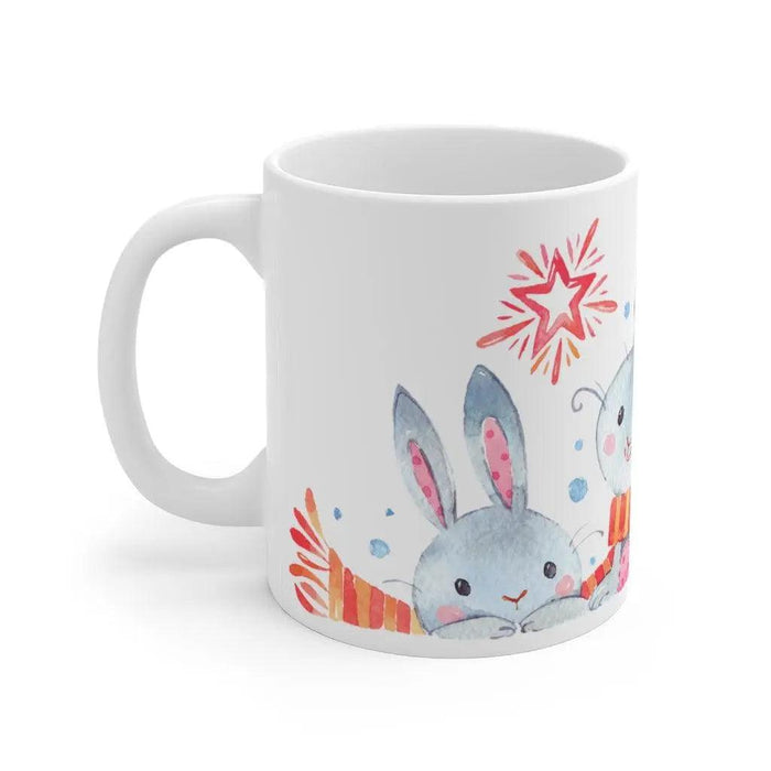 Festive Christmas Bunny Coffee Mug