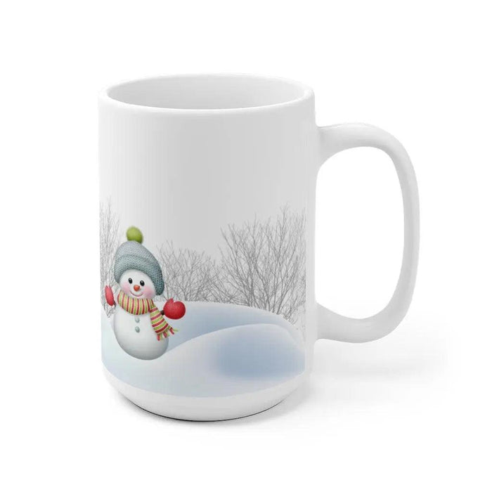 Charming Snowman Winter Mug: Whimsical Holiday Cup for Hot Beverages