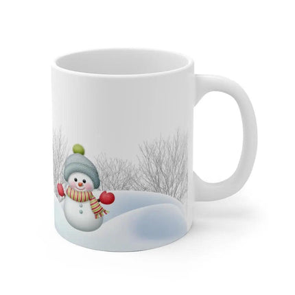 Charming Snowman Holiday Mug: Delightful Ceramic Cup for Winter Warmth