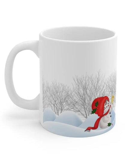 Charming Snowman Holiday Mug: Delightful Ceramic Cup for Winter Warmth