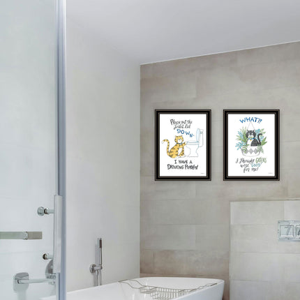 Deb Strain 2-Piece "I Have A Drinking Problem" Black Framed Wall Art