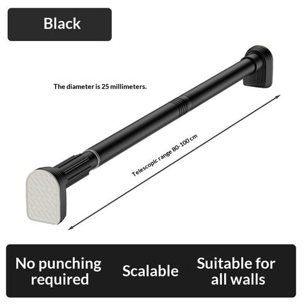 Adjustable Stainless Steel Curtain Rod Dormitory Use No Drilling Requi