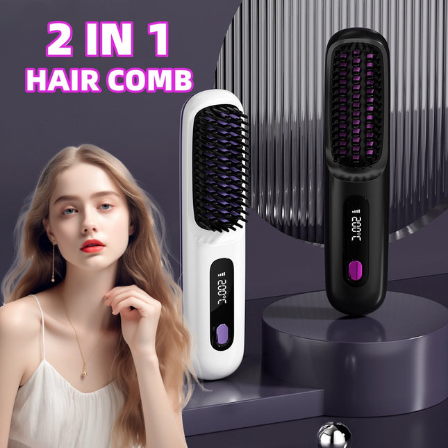 Peekaboo Studio 2-in-1 Wireless Hair Straightener & Curler - Fast Heat