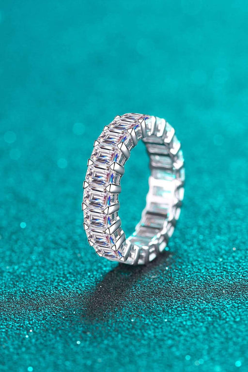 Elegant 10.5 Carat Moissanite Sterling Silver Ring with Rhodium Finish