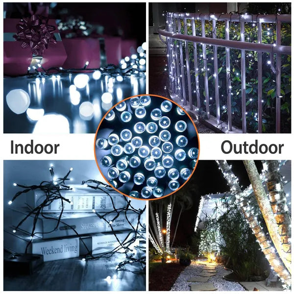 Peekaboo Studio 100 LED Solar String Lights, 12M, Waterproof, 8 Modes