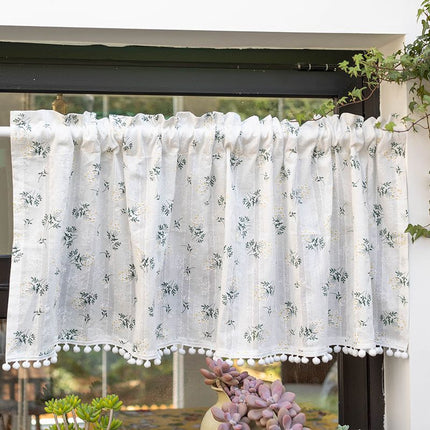 Tassel & Daisy Short Café Curtain | Kitchen & Floating Window, 3 Styles