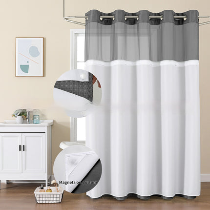 Waffle-Pattern Double-Layer Shower Curtain | 19 Colors