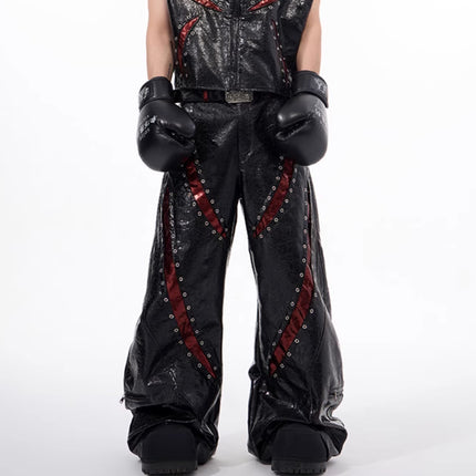 Peekaboo Studio Dark Sleeveless Hooded Vest Coat with Pockets & Zip Cl