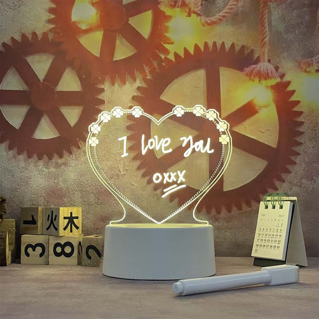 Desktop Luminous Love Message Board Acrylic Double Sided With Pen USB Options
