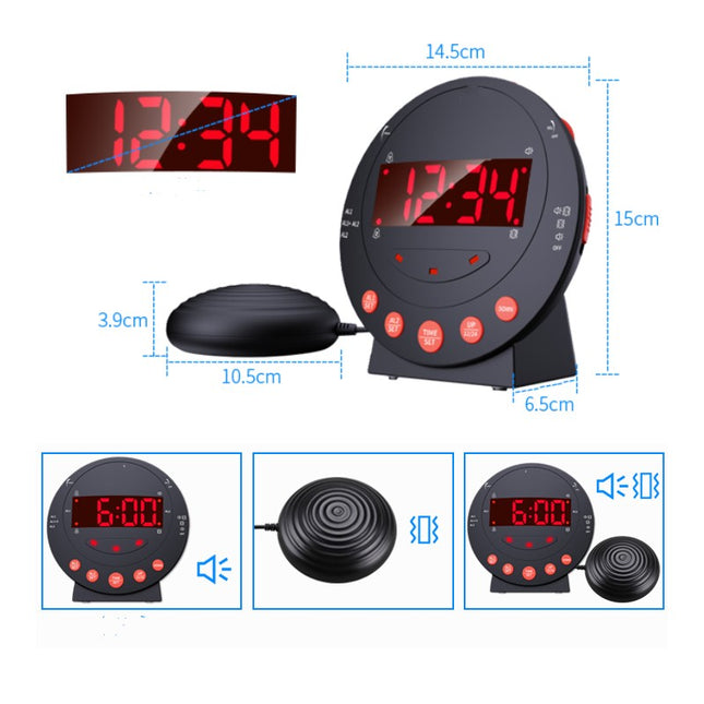 Peekaboo Studio Powerful Vibration Alarm Clock for Deaf Sleepers