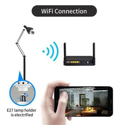 IR E27 Light Bulb Camera 1080P HD Wireless Wifi Smart Home Security Ca