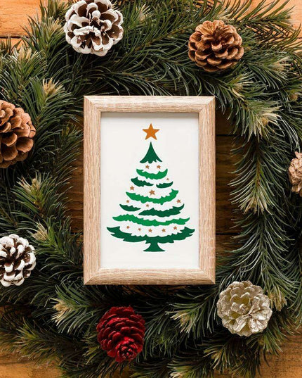 Creative Christmas Stencils Set - Reusable Templates for Festive Tree and Star Crafts
