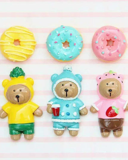 Sweet Mini Donut Dollhouse Toy Set with Tiny Candy Playthings - 10 Piece Bundle