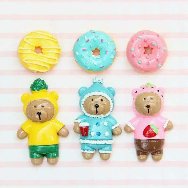 Sweet Mini Donut Dollhouse Toy Set with Tiny Candy Playthings - 10 Piece Bundle
