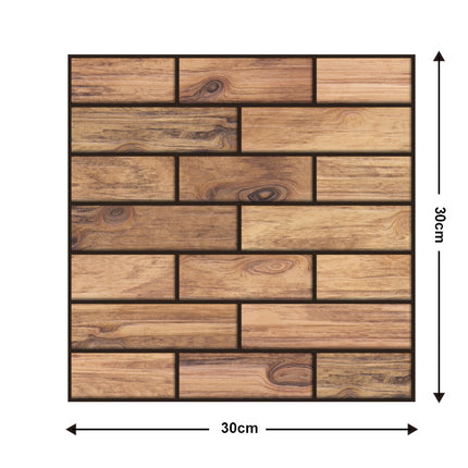 Wood Grain Sticker Living Room 3D Wallpaper Home Decoration