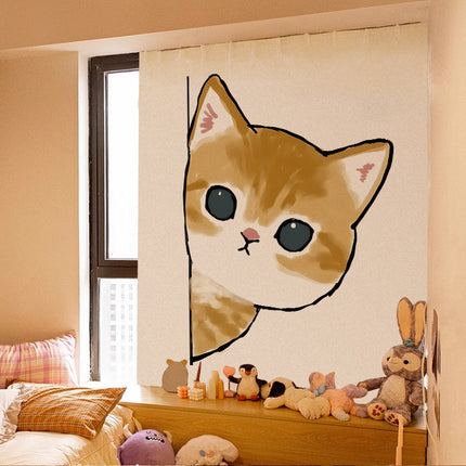 Peekaboo Studio Velcro Cat Curtain – Punch-Free Self-Adhesive Shade