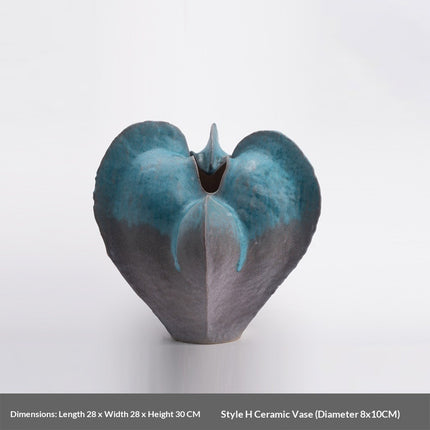 Carambola Ceramic Vase Ornament Abstract Artist Modern Minimalist Glazed Pottery