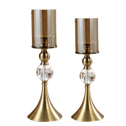 European Style Glass Horn Candle Holder — Two-Piece Dining Table Centerpiece