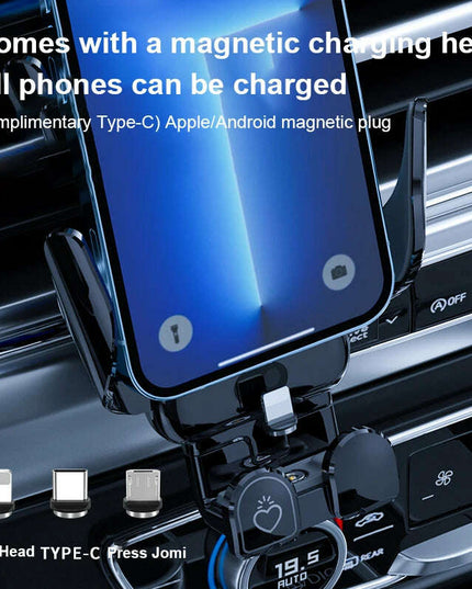 Innovative 15W Wireless Fast Charging Car Phone Mount - Mobile Device Holder for Auto Accessories