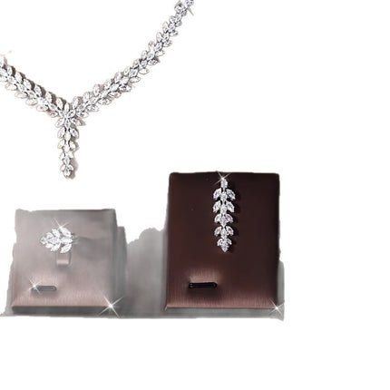 Peekaboo Studio Zircon Luxury Necklace & Earrings Set, Elegant Design