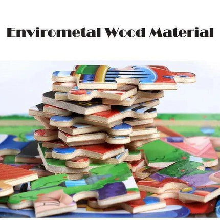 Montessori Interactive 3D Wooden Puzzle - Engaging Learning Toy for Young Adventurers