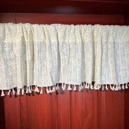 Tassel & Daisy Short Café Curtain | Kitchen & Floating Window, 3 Styles