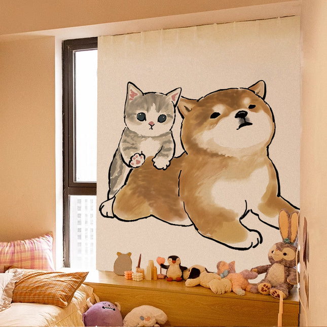 Peekaboo Studio Velcro Cat Curtain – Punch-Free Self-Adhesive Shade