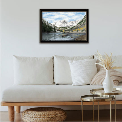 Billy Jacobs Maroon Bells Black Framed Wall Art - Multi Wood Paper Pri