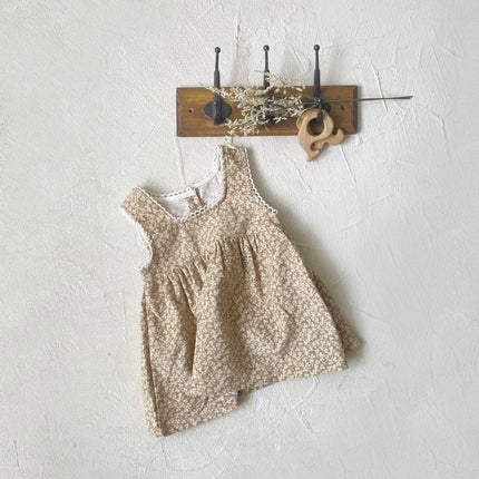 Girls' Three-dimensional Lace Vintage Floral Vest Dress